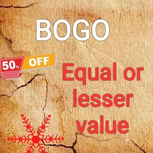 Bogo 50% off equal or lesser value